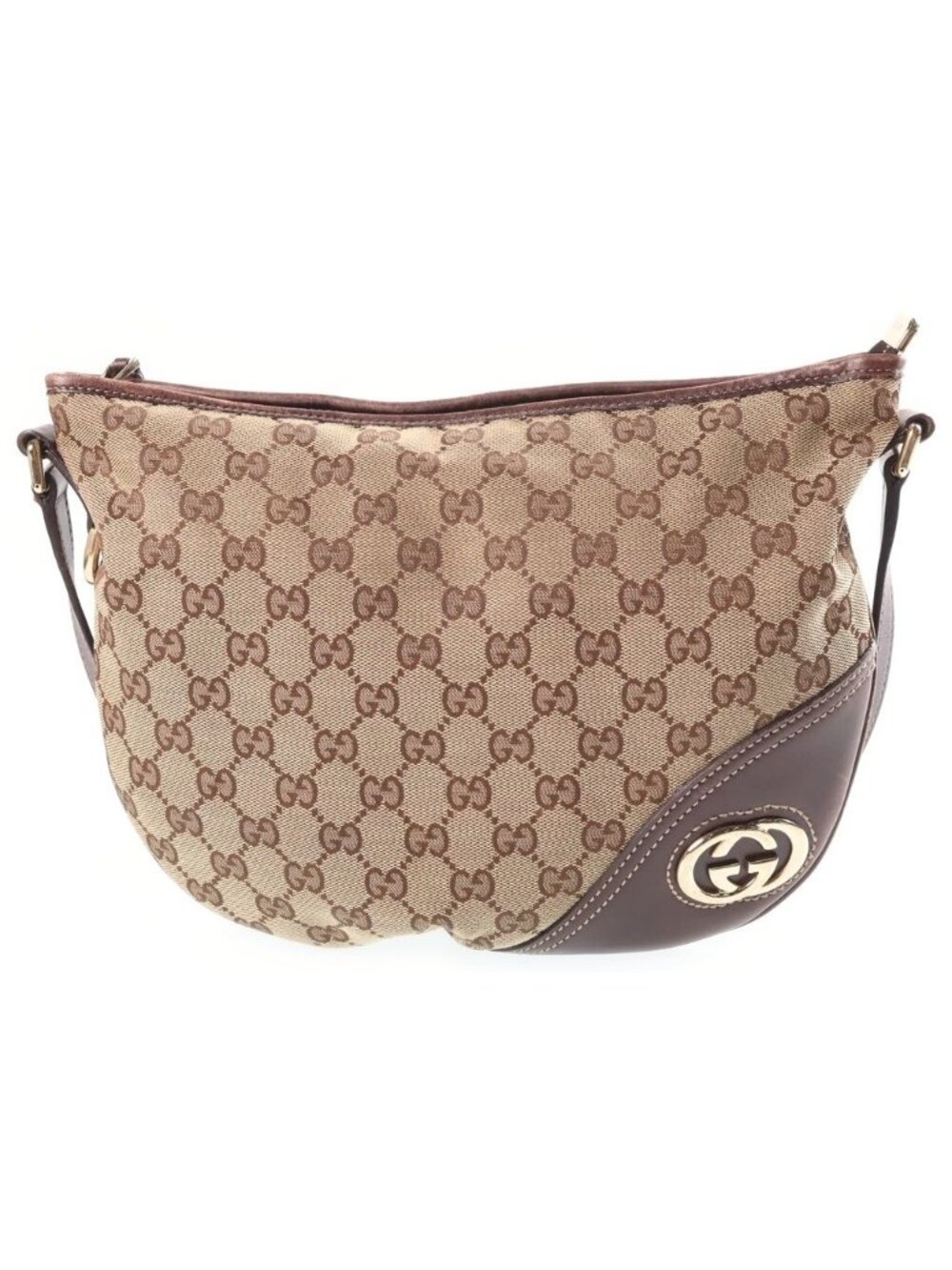 Gucci New Fourit Shoulder Bag GG Canvas Leather Beige Brown
